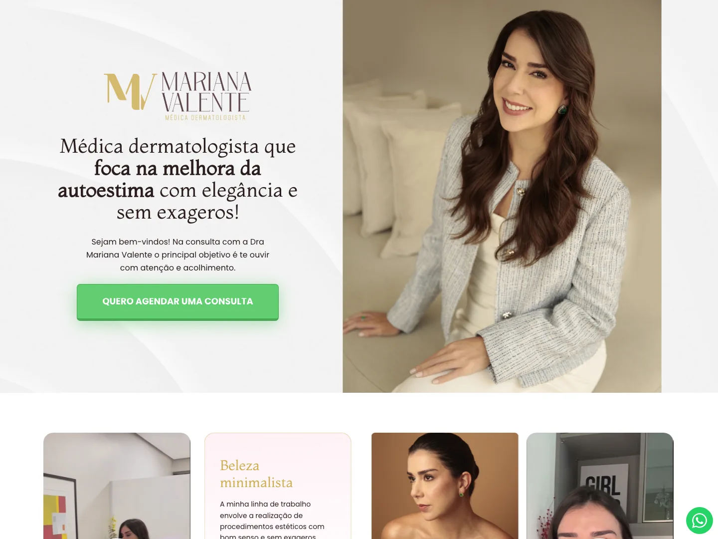 Site de Mariana Valente criado pela Emérito